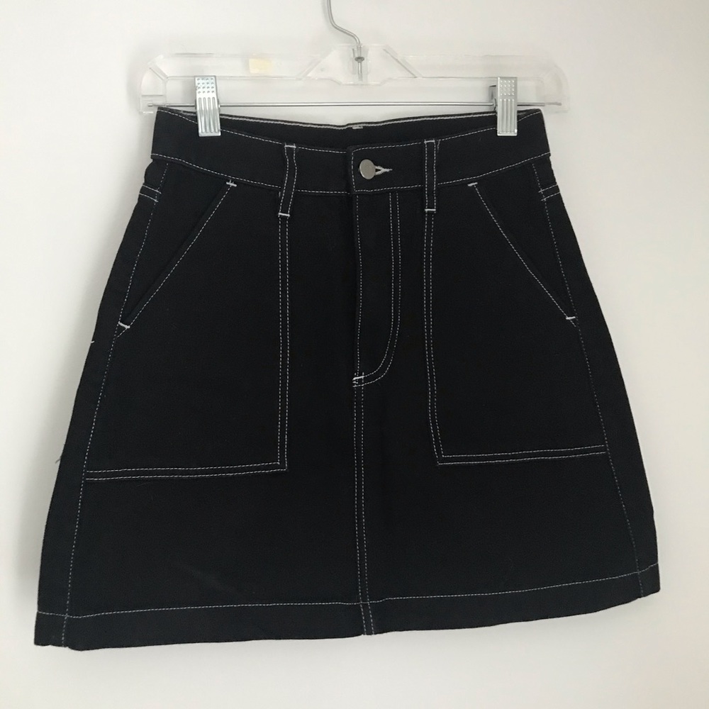 H&M black denim skirt